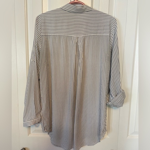 Camber & Grace Striped Roll-Sleeve Blouse Size L - Picture 2 of 3